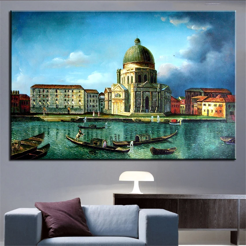 

NO FRAME Home Printed castle andscape Oil Painting Canvas Prints Wall Art Pictures For Living Room Decorations