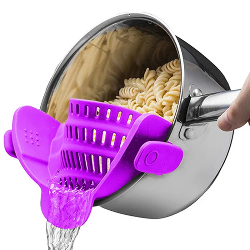 foldable silicone colander fruit vegetable washing kitchen rice