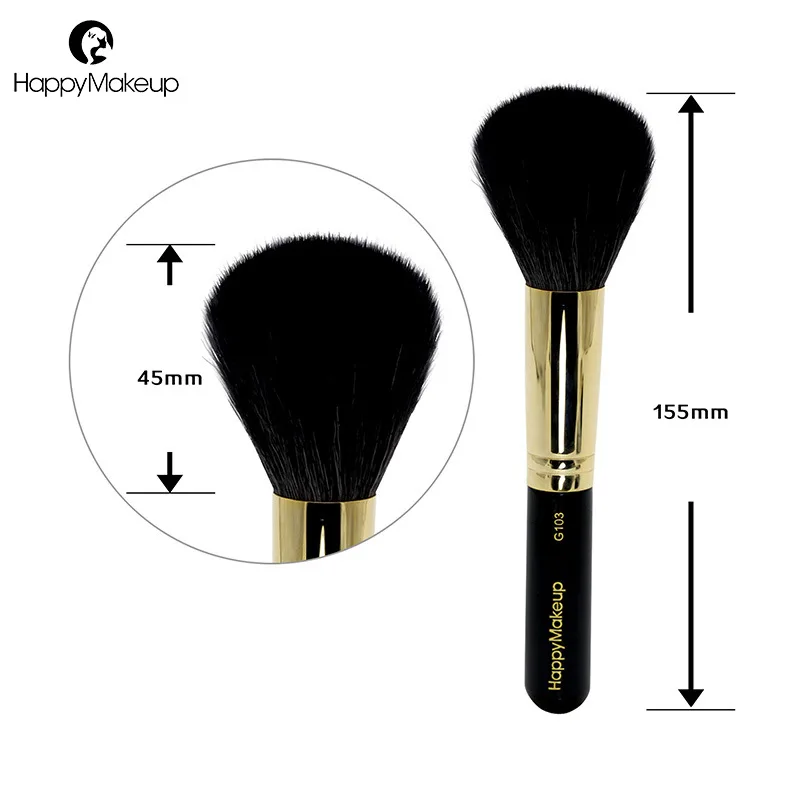 

Happy Makeup Brush professional Face Cheek Blush Powder Contour Bronzer Brush Cosmetic Natural Goat Hair High Quality 1Pcs
