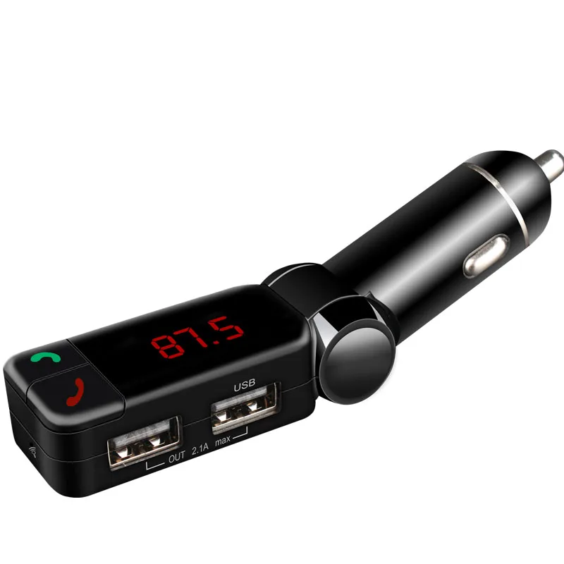 LCD Display dual Car charger MP3 Audio Player Bluetooth FM Transmitter
