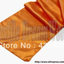 Оранжевый 1" x 108" атласная Настольная дорожка Свадебные украшения/украшение партии/Свадебная вечеринка питания украшения Цвета