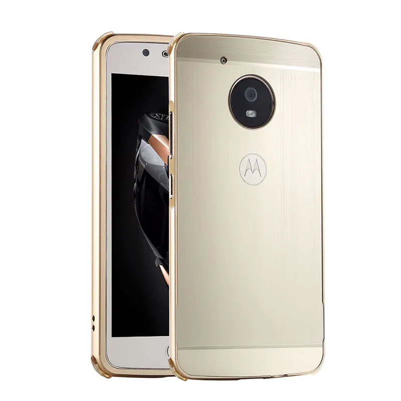 Противоударный чехол для Motorola Moto G5 металлическая алюминиевая рамка матовая