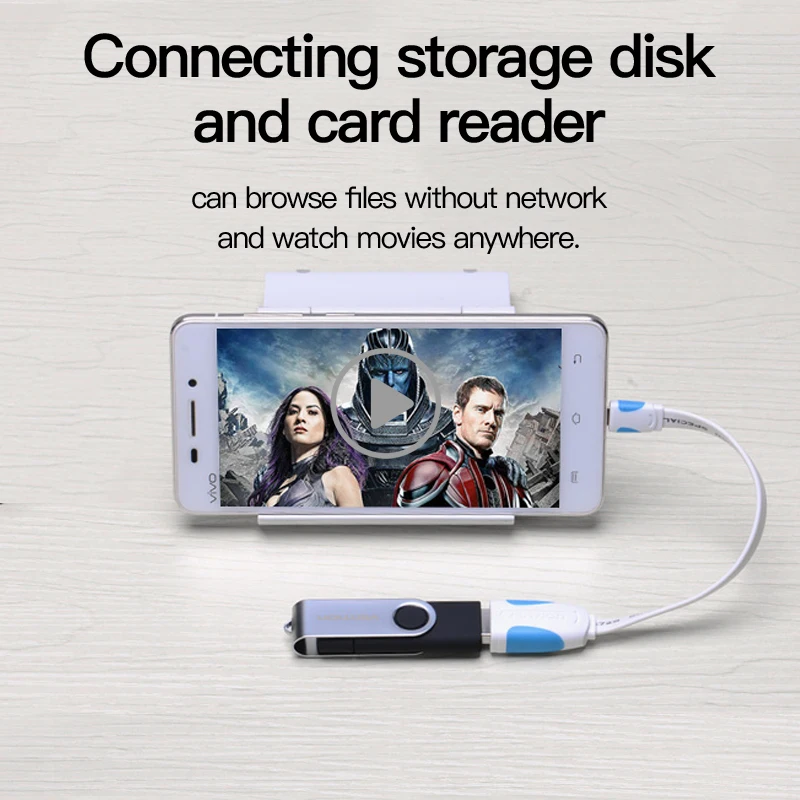Vention وتغ محول المصغّر USB إلى USB 2.0 محول وتغ كابل للأندرويد سامسونج غالاكسي Xiaomi اللوحي إلى فلاش لوحة مفاتيح وماوس