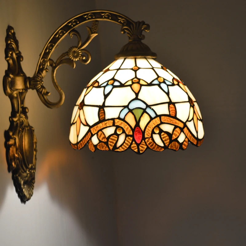 Fumat, витражное стекло Настенные светильники лампа в стиле барокко светильники бра для декоративные часы передняя лампа прикроватная вешалка огни