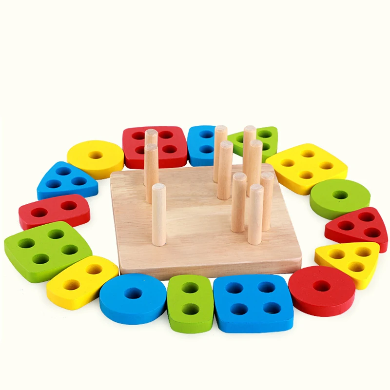 Baby Toys Wooden Blocks Shape Jointed Board Teaching Learning Education Building Chopping Block Match Toy For 0-3 Years Shape