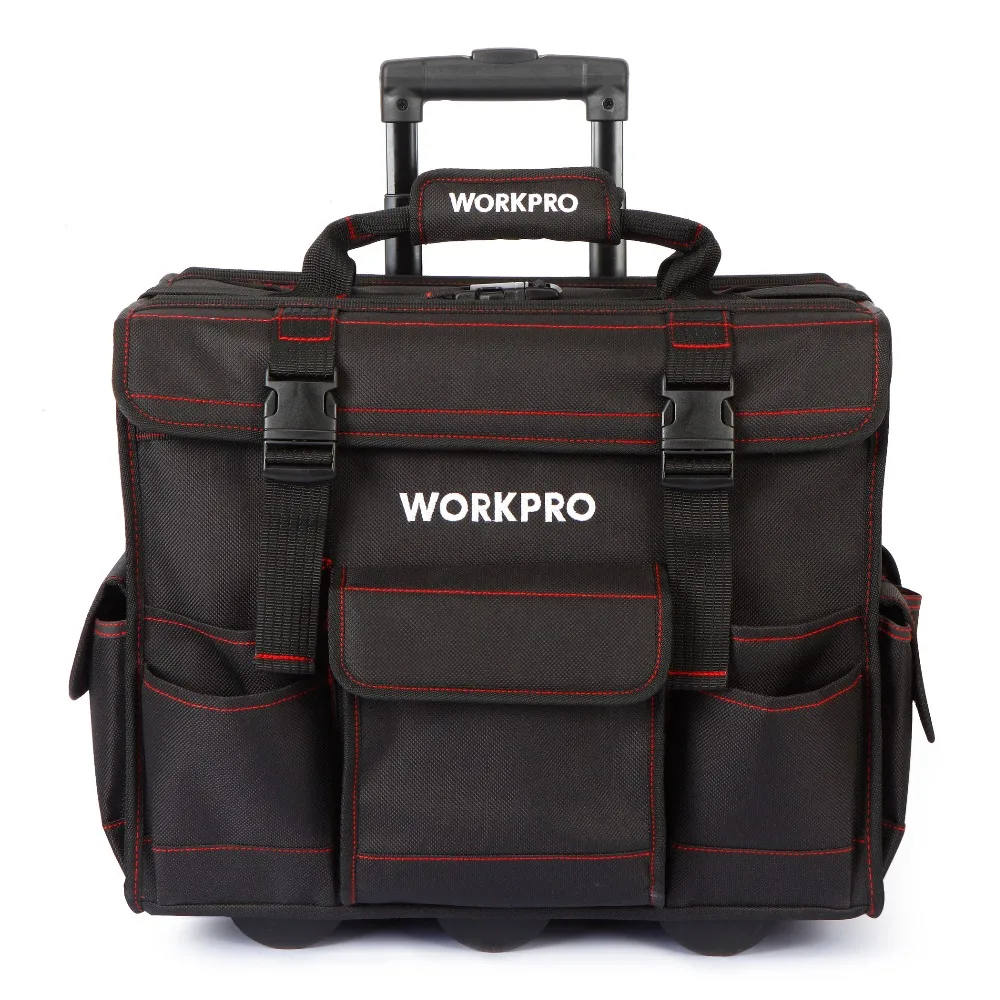 WORKPRO 176 шт набор инструментов для дома, высокое качество, сумка для инструментов, дорожная сумка на колесиках с ручными инструментами