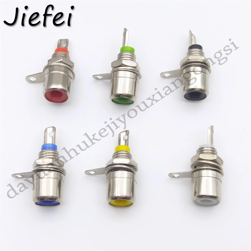 

60pcs 6 color RCA Panel Mount Connector RCA Female Socket RCA Panel Mount Audio Socket Plug Connector Bulkhead