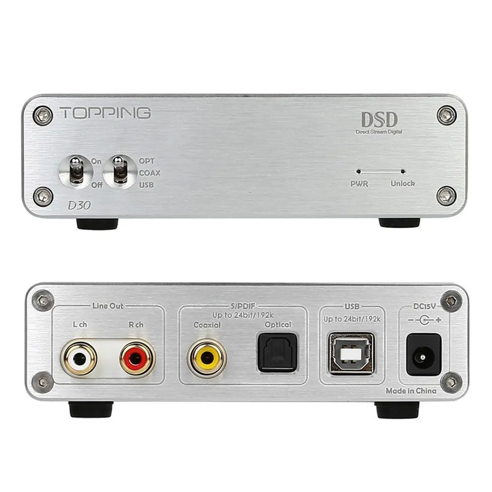 Топпинг D30 HIFI DSD DAC декодер усилителя CS4398 XMOS USB DAC аудио декодер коаксиальный Оптическое волокно 24 бит/192 кГц