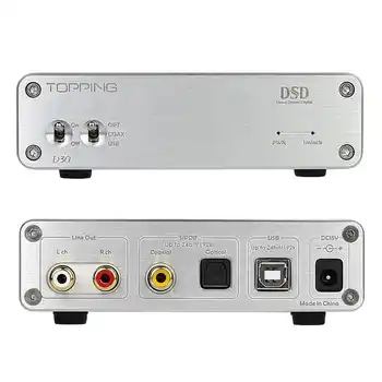 TOPPING D30 HIFI DSD DAC Amp Decoder CS4398 XMOS USB DAC Audio Decoder Coaxial Optical Fiber 24Bit/192KHz