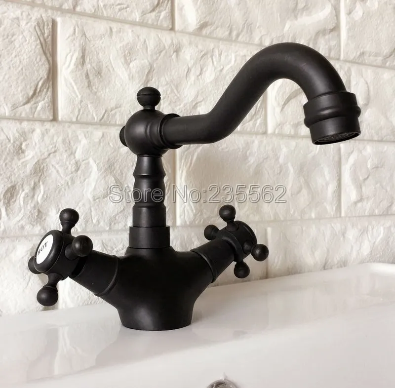 Черный Масло античная латунь ванная комната бассейна кран поворотный ...