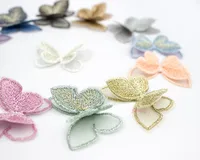 Buy 20PCS Double-Layer Embroidery Butterflies 3D Handmade Butterfly Patch Appliques For Jewlery Making Hair Accessories Online - Image 3