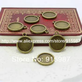 

Sweet Bell 50pcs/lot Ancient bronze Double-sided Cabochon Pendant Settings Jewelry Pendant Blanks 16mm Fit Jewelry Making A4406