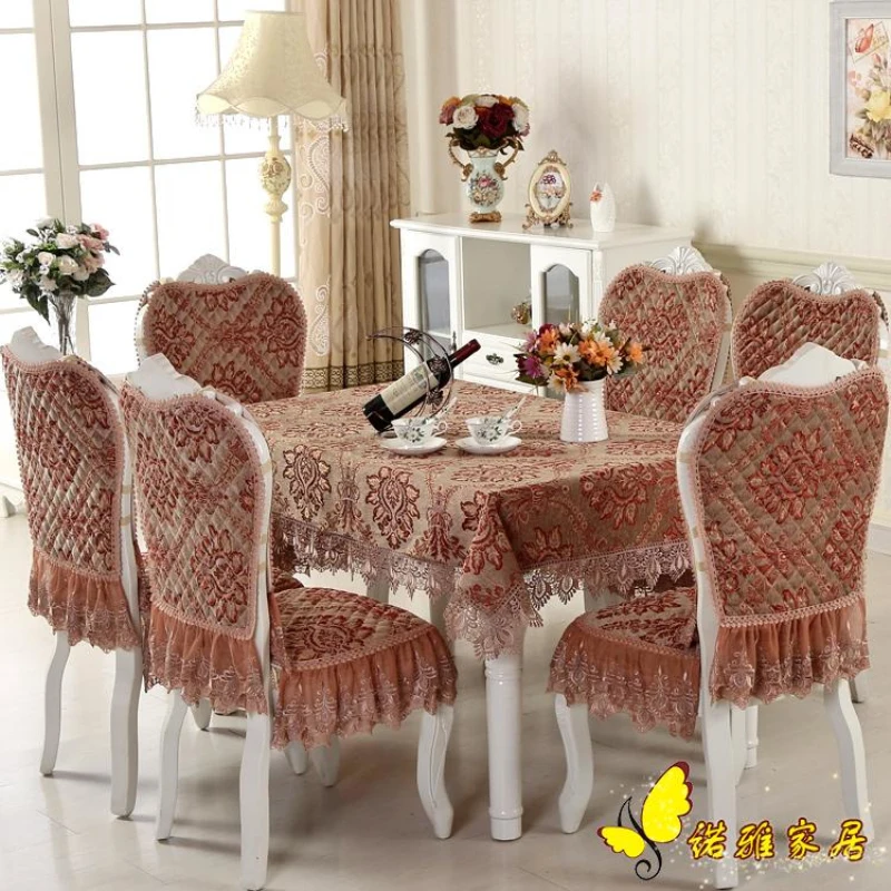

Luxurious Red Cloth Tablecloth chair cover Embroidered Floral Hollow Table Cover Rectangular Elegant Home Party decor wedding