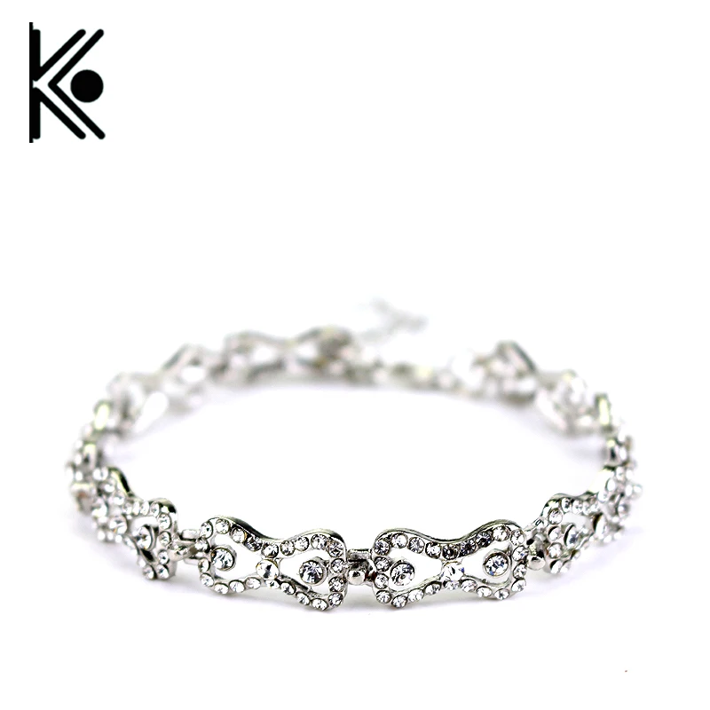 

High quality free Shipping The Vampire Diaries Klaus Caroline Forbes Rhinestone Crystal Bow Shine Bracelet Fashion Jewelry