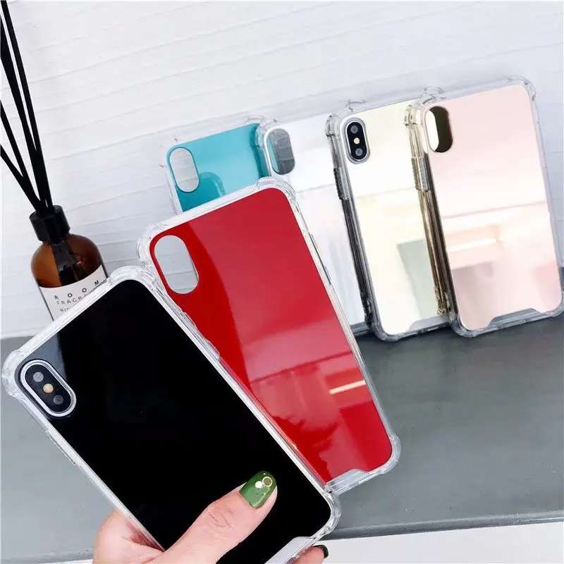 Роскошные блестящие зеркальные чехлы для телефонов iPhone X XS XR Max 6 6S 7 8 Plus из мягкого