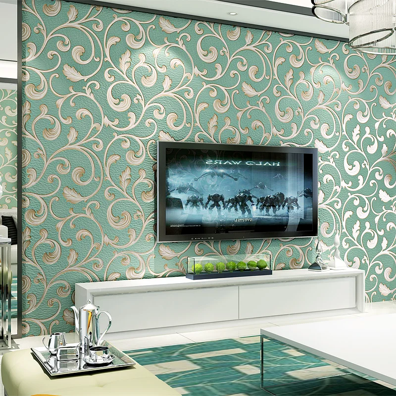 Luxury Damask Wallpaper Non woven Breathable Wallpaper Roll For Walls