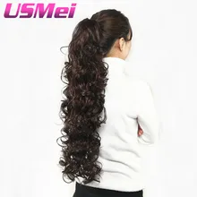 USMEI 32 inches Long curly Claw Clip Ponytail Fake Hair Extensions False Pony Tails Horse Tress Synthetic Hairpieces