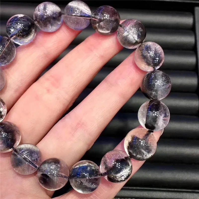 Natural Brookite Platinum Silver Rutilated Quartz Bracelet  (5)
