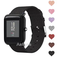 Тканый тканевый ремешок для часов для Xiaomi Huami Amazfit Bip BIT PACE Lite, Молодежные часы, сменный нейлоновый ремешок на запястье 20 мм, ремешок