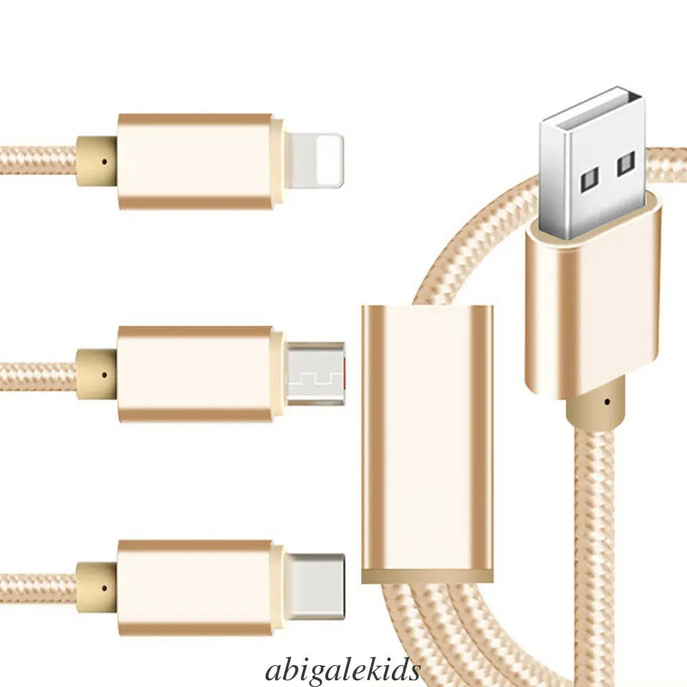 

3 in 1 Charging Charger Cable Multi USB TYPE-C Micro IOS Charging Cable For iPhone Android Phones