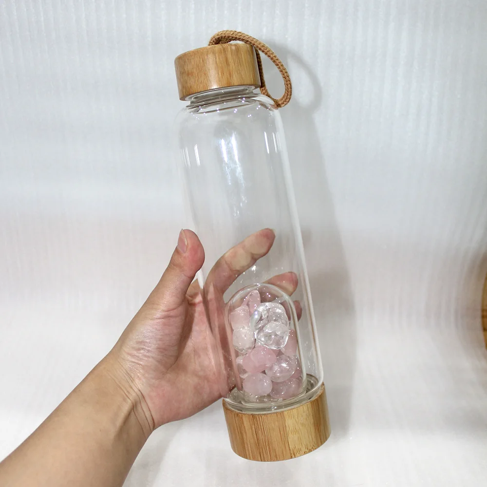 Креативный натуральный кристалл кварца стеклянная бутылка для воды ...