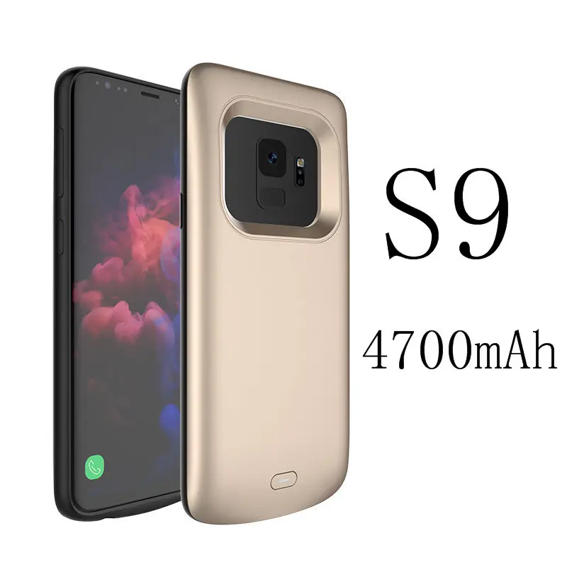 Тонкий чехол с аккумулятором для samsung Galaxy S9 Plus, 5200 мА/ч, Силиконовый противоударный перезаряжаемый внешний аккумулятор, чехол для зарядки samsung S9 - Цвет: S9 Gold