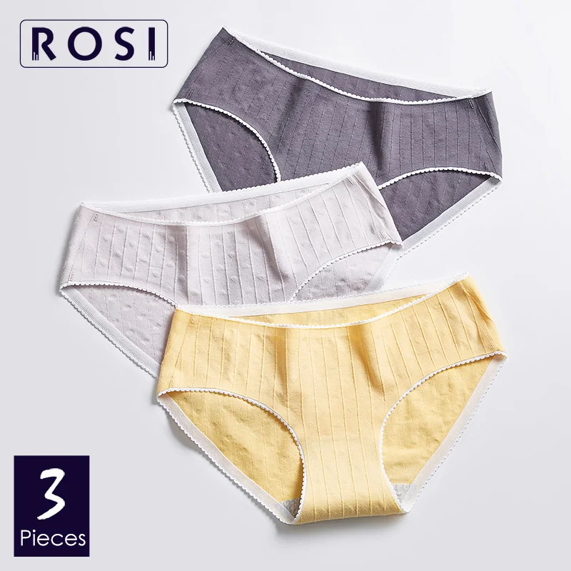 

New Arrival 50S Pure Cotton Seamless Underwear Women Clean Simple Version Briefs Panties Ladies Bikini Female ROSI Dropshipping