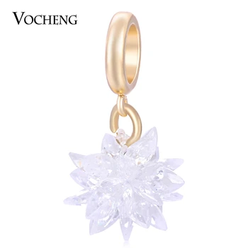 

10pcs/lot Endless Charms Flower Luxury CZ Stone Fit Sheepskin Bracelet Brass Material 3 Colors Dangle Jewelry VC-311*10