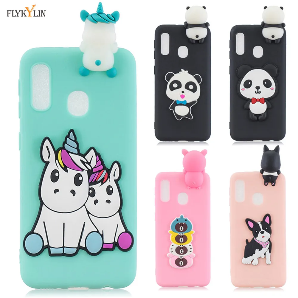 3D мультфильм чехол для samsung Galaxy A20E силиконовый Coque A202F A202 кукла игрушка Единорог