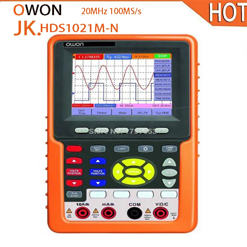 

Hot Sale High Quality&Accuracy Digital Oscilloscope HDS1021M-N 20MHz 100MS/s Single Channel Handheld Oscilloscope Scopemeter