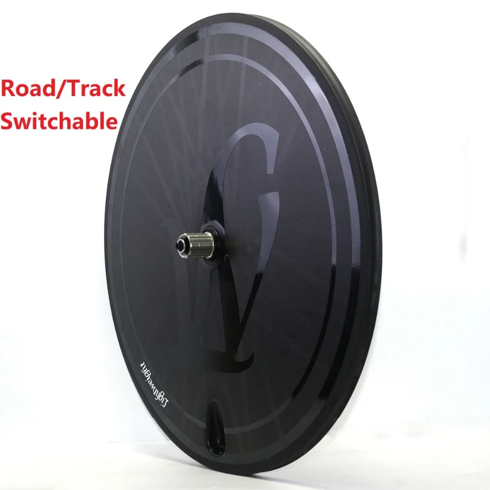 Perfect Full carbon bike disc wheel,For Track bike/Triathlon bike/ Time Trial bike carbon disc wheel,switchable between road/track model 4
