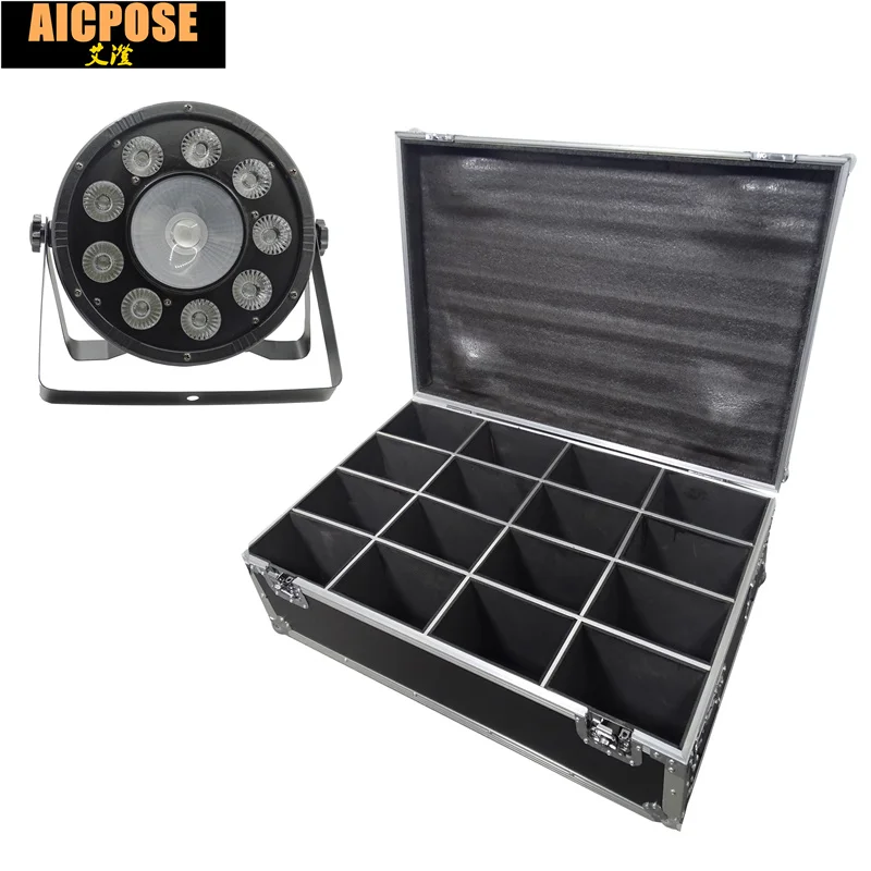 16 шт. плоские LED Par огни 9x10 Вт + 30 RGB 3в1 PAR с корпусом полета DMX512 управление Диско Огни