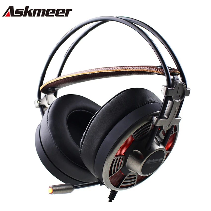 

Askmeer V16 Gaming Headphones casque Super Big Earmuffs Stereo USB Headset Gamer with Microphone LED Light for Computer PC Game