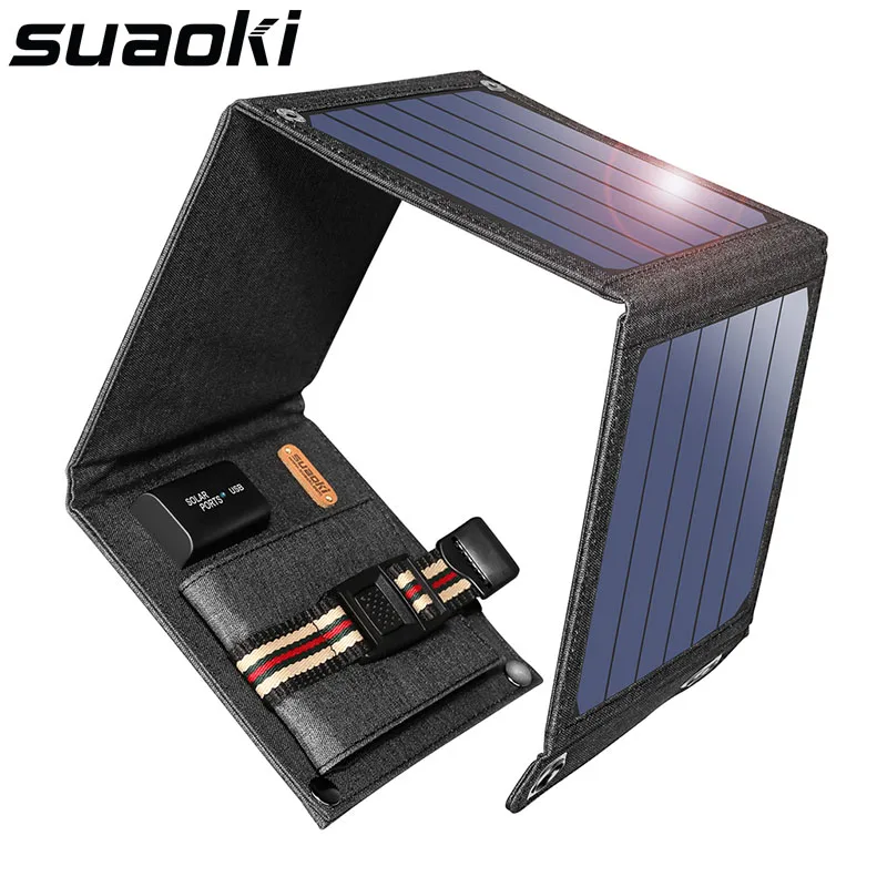 Suaoki 14W солнечное зарядное устройство 5V USB выход портативный складной внешний