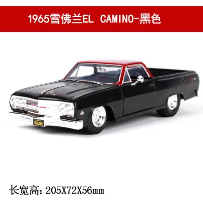 Maisto 1:24 1965 Chevrolet EL CAMINO имитация сплава Модель автомобиля ремесла украшение Коллекция игрушек инструменты подарок - Цвет: Черный