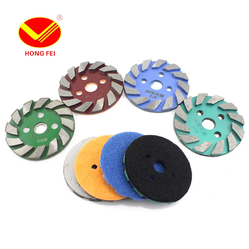 

HongFei 1 piece 4inch/100mm Metal diamond polishing pads 4" hight quality grinding pads wet use Floor Polishing Pad for Concrete