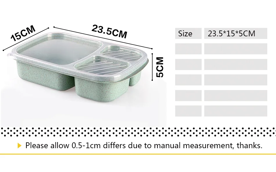 3 сетки пшеничной соломы Bento коробка с крышкой микроволновая печь пищевой ящик биоразлагаемый контейнер для хранения Ланч Bento коробки столовая посуда набор