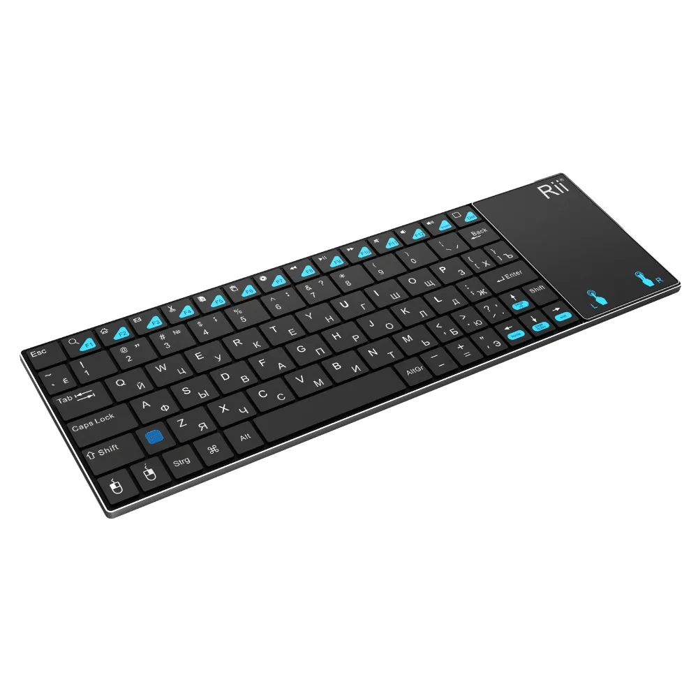 Русская клавиатура Rii mini i12 беспроводная клавиатура с тачпадом мышь мини ПК Teclado для планшета Apple Pad Mac ноутбук HTPC