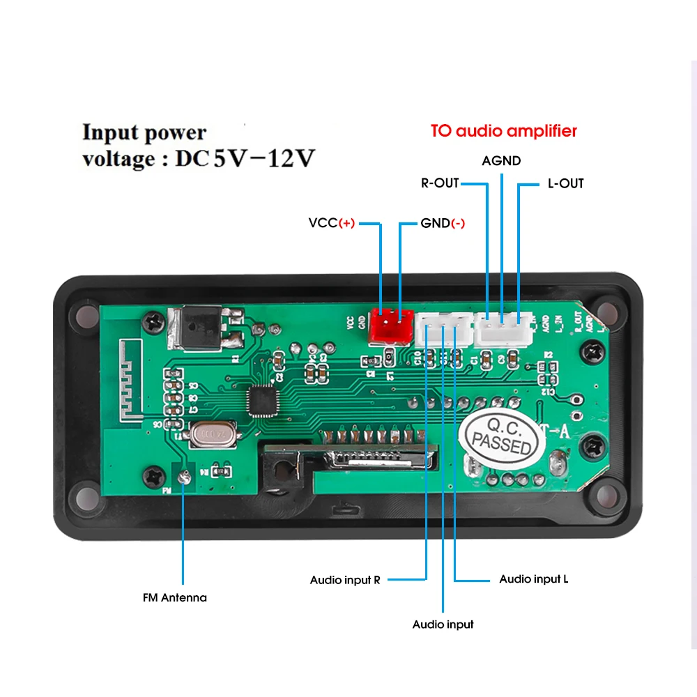 Kebidu цветной экран 12 в MP3 WMA беспроводной Bluetooth 5,0 декодер плата аудио модуль USB FM TF радио AUX вход без усилителя для автомобиля