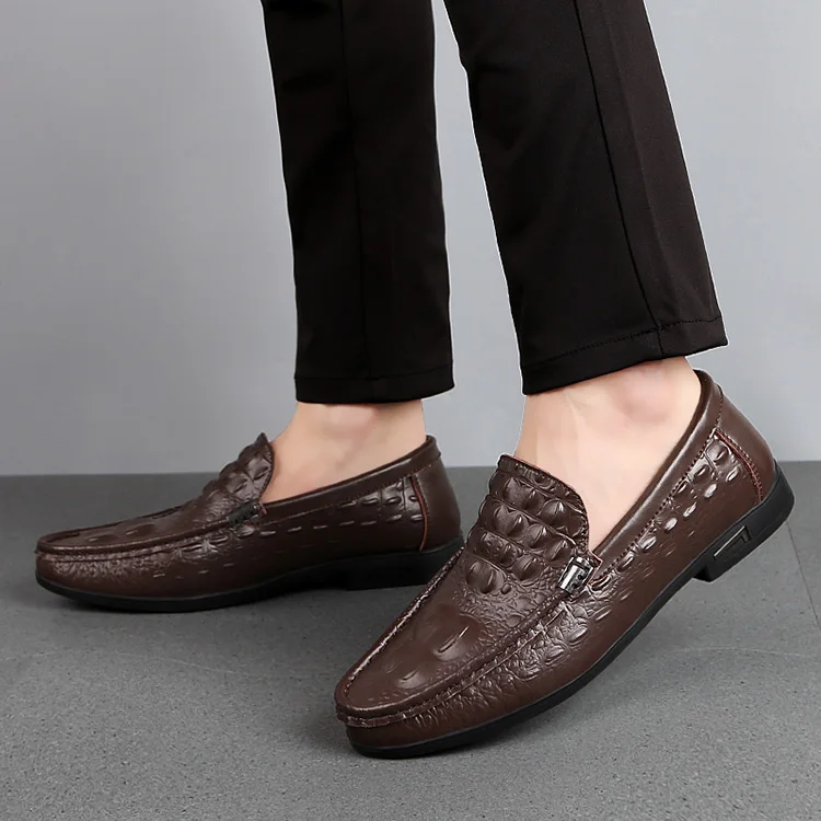 Для мужчин кожаные Туфли без каблуков бренд рюкзак из кожи аллигатора Для мужчин пенни-Лоферы модные Стиль Для мужчин s широкий ассортимент обуви: Мокасины Обувь