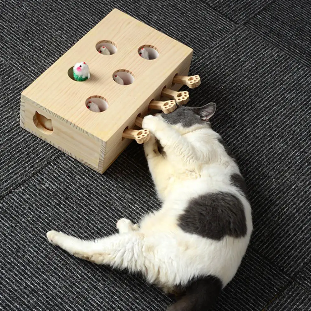 Деревянные игрушки для котов, интерактивные игрушки для ловли мышей, забавная платформа, игрушки для кошек, товары для животных, кошек