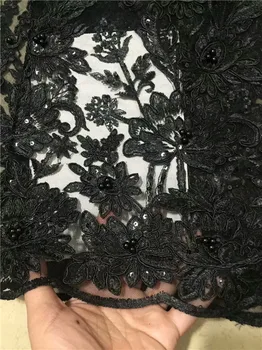 

High quality peach blossom French mesh lace gold African 3d pearl lace fabric stitched with Nigerian lace lace dress.(CD-0-18