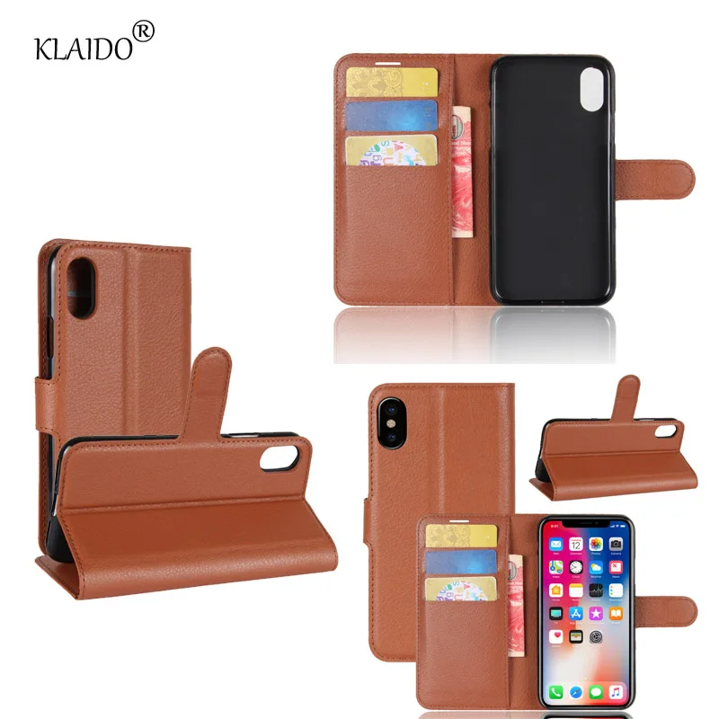 Leather Case for iPhone X 8 7 6 6s plus 8 Plus Stand holder Wallet Card