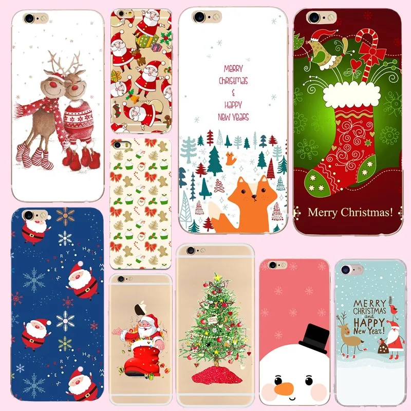 Christmas Santa Claus Cases For iphone X XS 7 8PLus 6 6S 5 5S SE Cute Anime Patterned Cartoon Case for iPhone Cover |