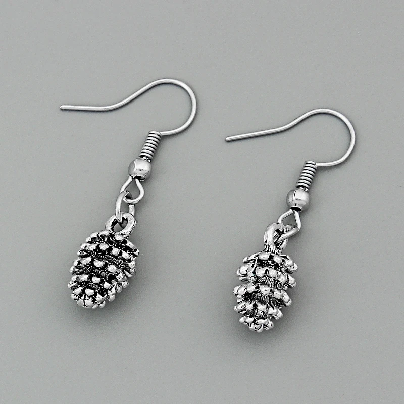 

1 Pair Cute Pine Nuts Pinecone / Pine Cones Charm Pendant Earring Dangle Statement Earring