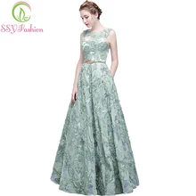 Элегантное вечернее платье для банкета, Модное Новое зеленое кружевное платье без рукавов длиной до пола, вечерние платья для выпускного вечера, Robe De Soiree