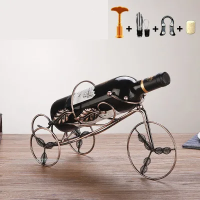 New Creative Metal Wine Rack Artwork Wine Holder Creative Wine Bottle Stand Practical Decoration Bracket - Цвет: 19