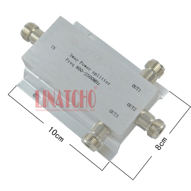 3 way n type rf power divider power splitter 800 2500MHz signal booster