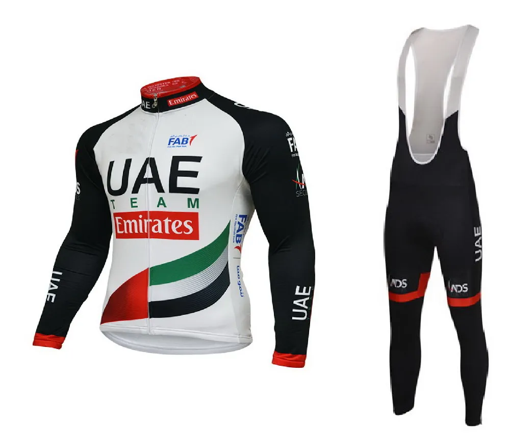2018 UAE TEAM Emirates Winter Fleece Thermal Men's Cycling Jersey Long