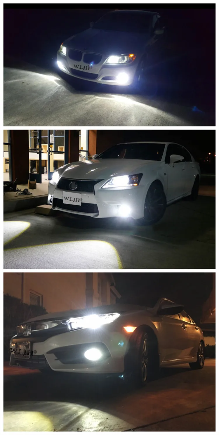 Lâmpada de Condução Luzes de Nevoeiro Wljh Super Brilhante Xenon Branco 1000lm Cree Ree Led 881 H27 Automóvel Carro Lâmpada Drl 12 V-24 v 2x 6000k 5 de condução automóvel carro luzes de nevoeiro led lâmpada drl 12 v-24 v
